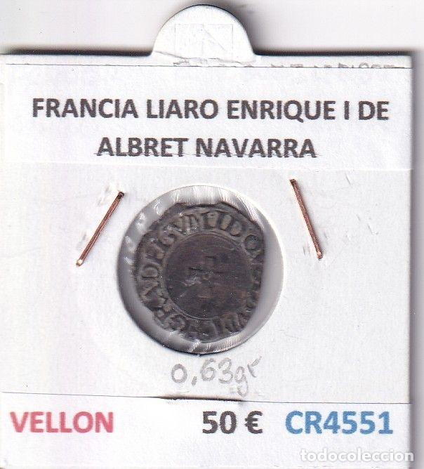 Monete antiche di Europa: CR4551 MONEDA FRANCIA LIARO ENRIQUE I DE ALBRET NAVARRA VELLON