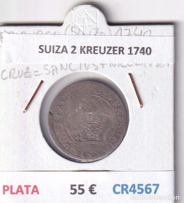 Monete antiche di Europa: CR4567 MONEDA SUIZA 2 KREUZER 1740 VELLON PLATA