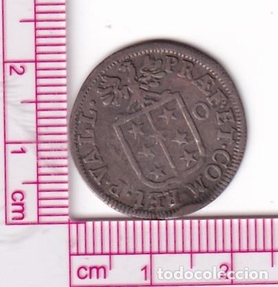 Monete antiche di Europa: CR4569 MONEDA SUIZA 1/2 BATZEN 1708-1722 TAZA PLATA 1,5 GR