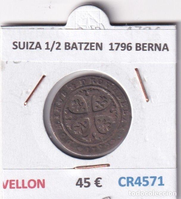 Monete antiche di Europa: CR4571 MONEDA SUIZA 1/2 BATZEN 1796 BERNA VELLON