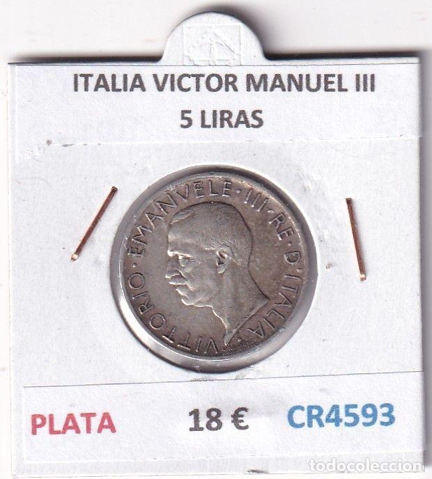 Monedas antiguas de Europa: CR4593 MONEDA ITALIA VICTOR MANUEL III 5 LIRAS PLATA