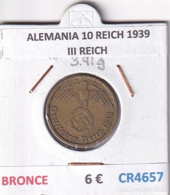 Old Coins of Europe: CR4657 MONEDA ALEMANIA 10 REICH 1939 III REICH BRONCE