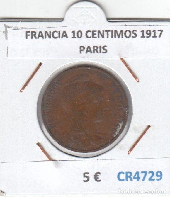 Monedas antiguas de Europa: CR4729 MONEDA FRANCIA 10 CENTIMOS 1917 PARIS BRONCE