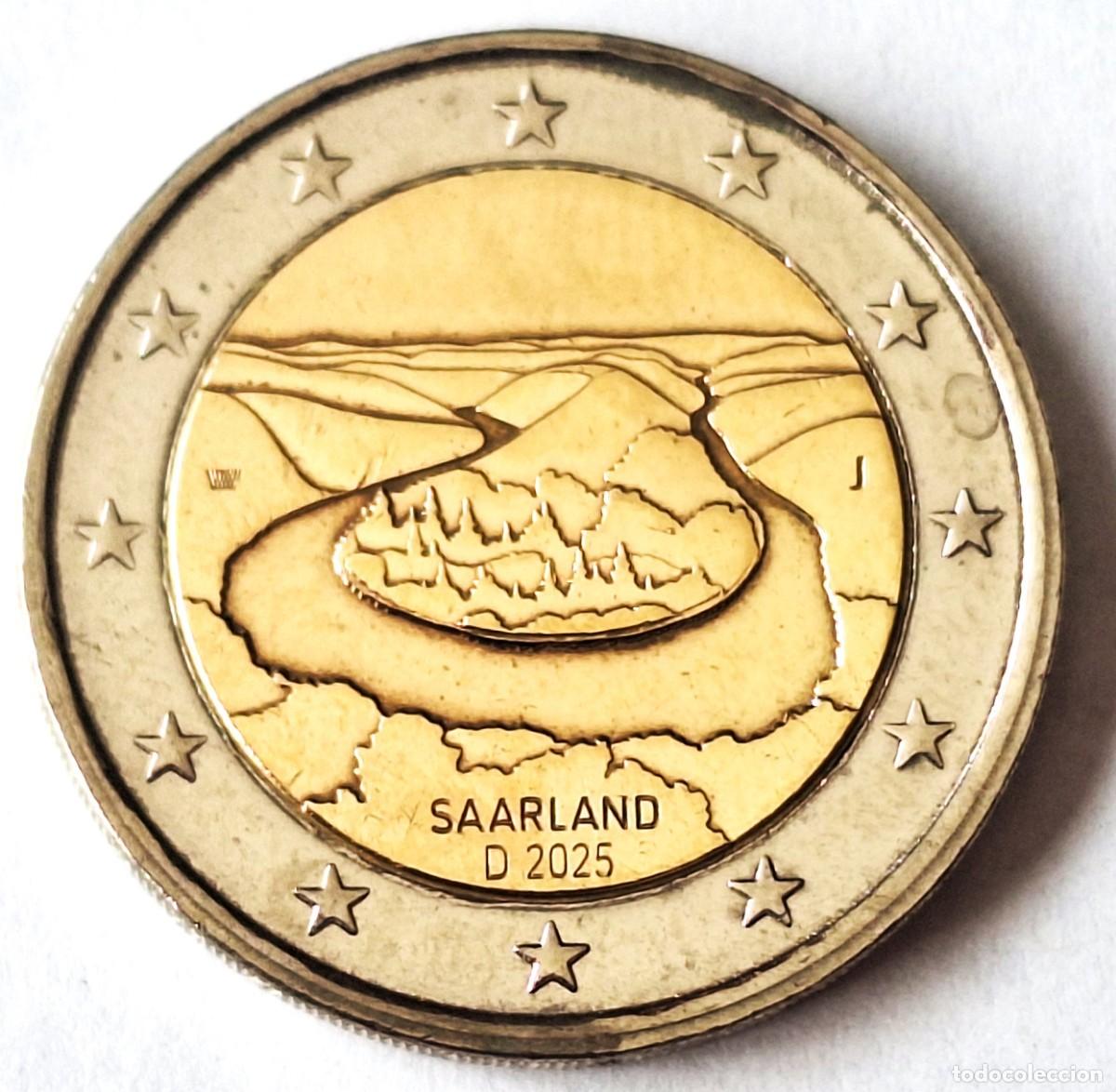 Alte M&uuml;nzen aus Europa: ALEMANIA - MONEDA CONMEMORATIVA 2 EUROS DEL A&Ntilde;O 2025 CECA &rdquo; J &rdquo; - SAARLAND SAARSCHLEIFE - EN MBE