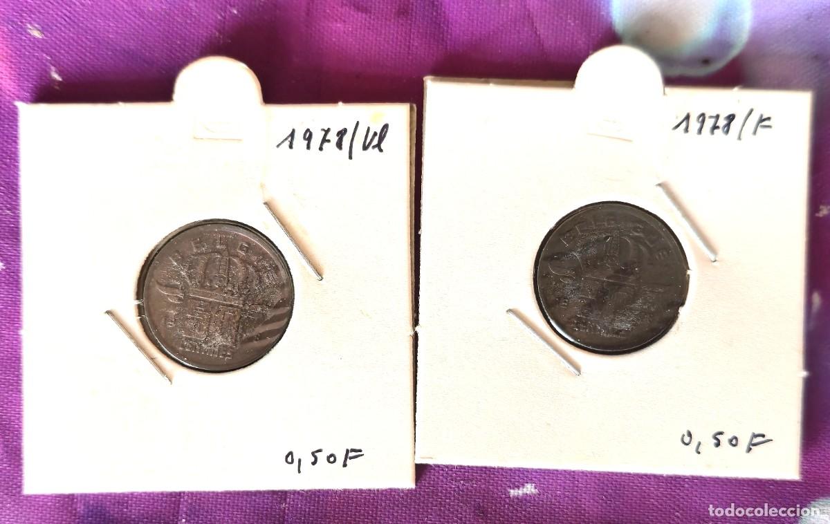 Monete antiche di Europa: 2 MONEDAS DE BELGICA 1978 - 50 centavos - BELGIQUE y BELGIE - MONEDAS ENCARTONADAS