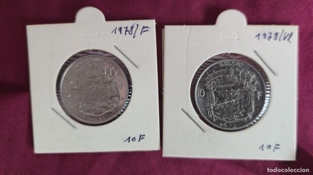 Old Coins of Europe: 2 MONEDAS DE BELGICA 1978 - 10 FRANCO - BELGIQUE y BELGIE - MONEDAS ENCARTONADAS - ESCASAS