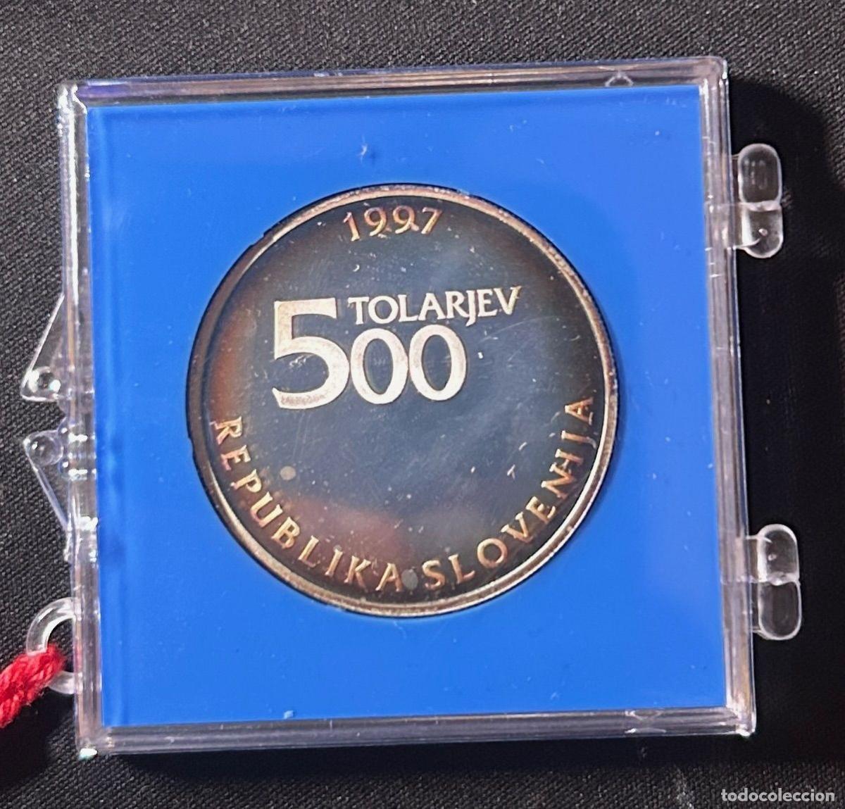 Moedas antigas da Europa: CREXP743 MONEDA ESLOVENIA 500 TOLARJEV 1997 PROOF EN CAPSULA CON CERTIFICADO