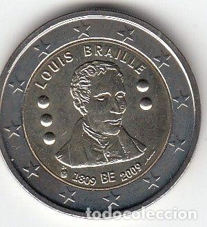 Moedas antigas da Europa: HEUR0070 MONEDA BELGICA 2 EUROS 2009 (Luis Braille) SIN CIRCULAR