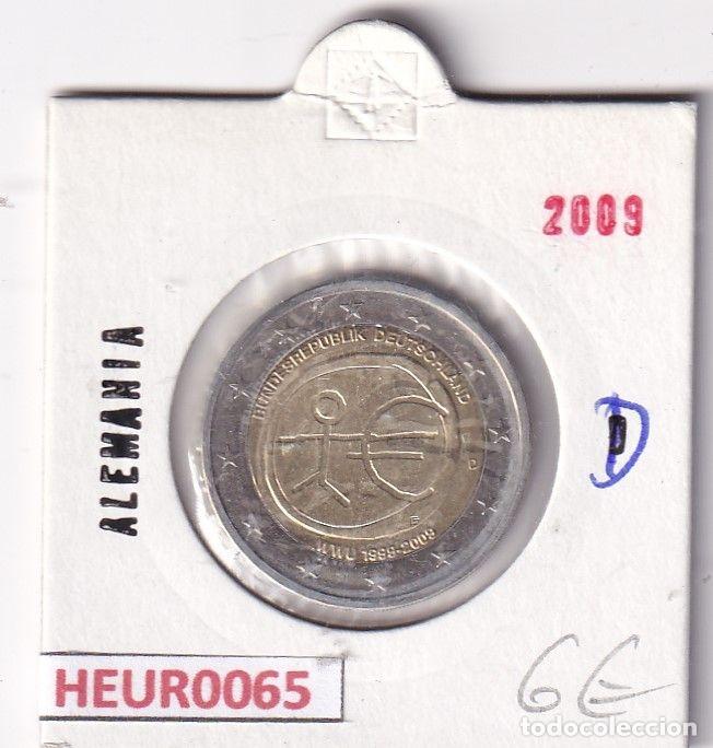 Moedas antigas da Europa: HEUR0065 MONEDA ALEMANIA 2 EUROS 2009 Letra D (Aniversario Euro) SIN CIRCULAR