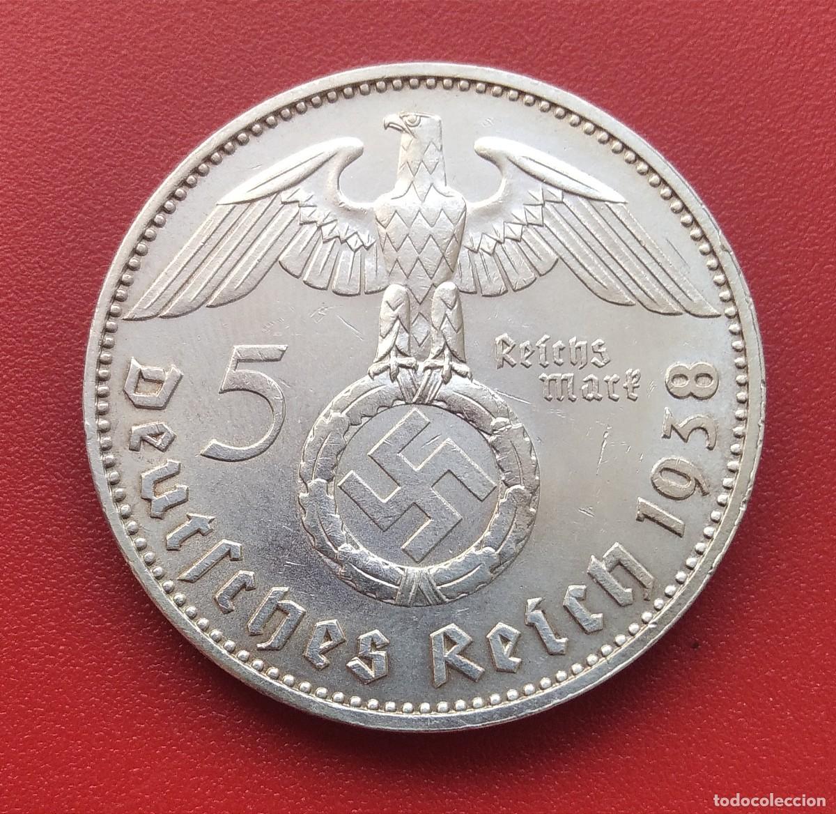 Monete antiche di Europa: MONEDA PLATA 5 REICHSMARK 1938 J NAZI