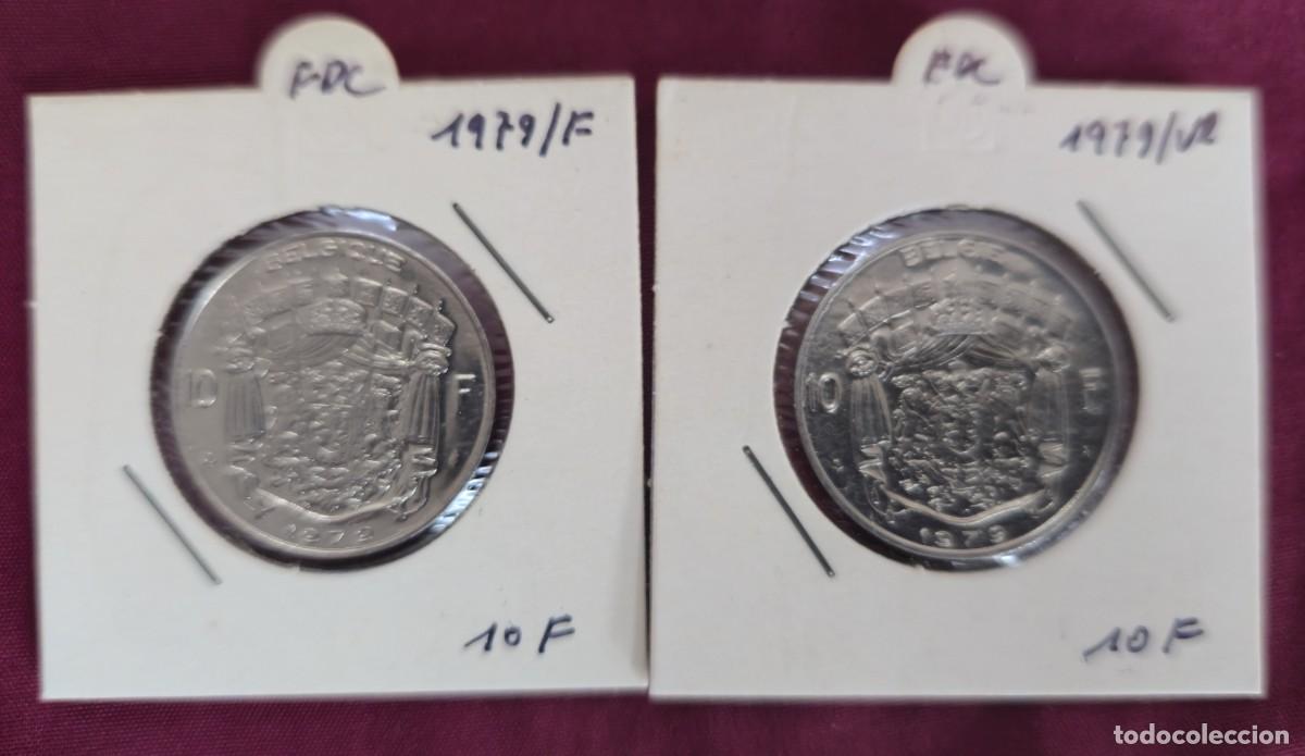Moedas antigas da Europa: 2 MONEDAS DE BELGICA 1979 - 10 FRANCO - BELGIQUE y BELGIE - MONEDAS ENCARTONADAS - ESCASAS