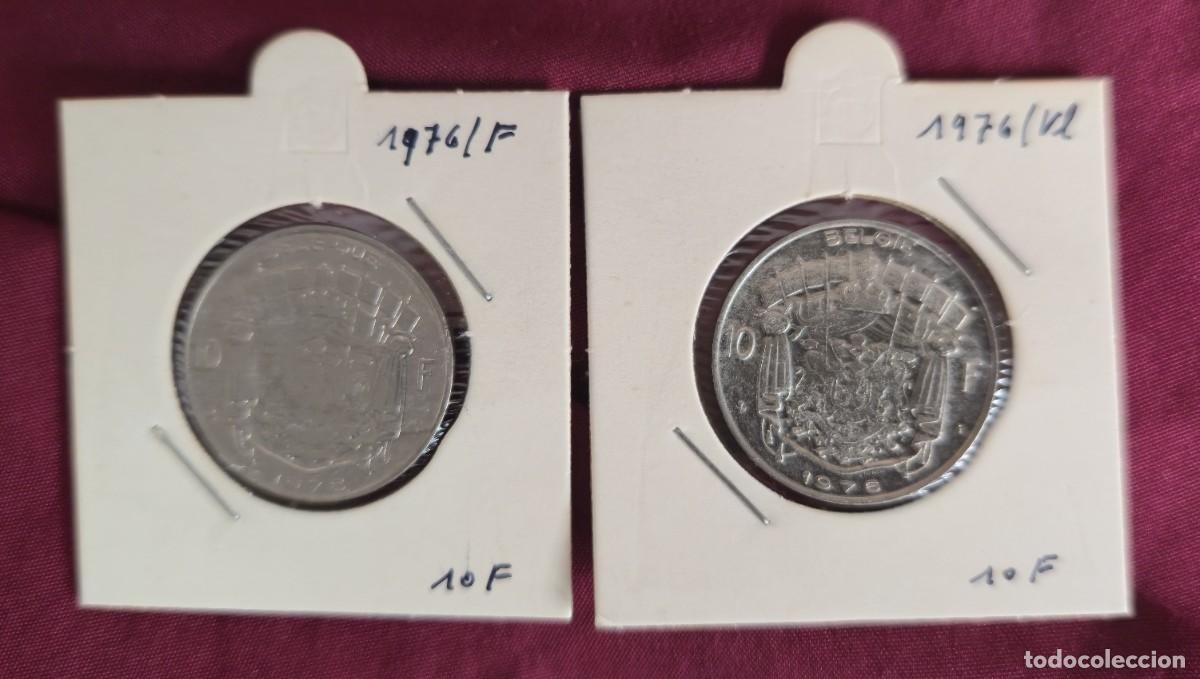 Alte M&uuml;nzen aus Europa: 2 MONEDAS DE BELGICA 1976 - 10 FRANCO - BELGIQUE y BELGIE - MONEDAS ENCARTONADAS - ESCASAS