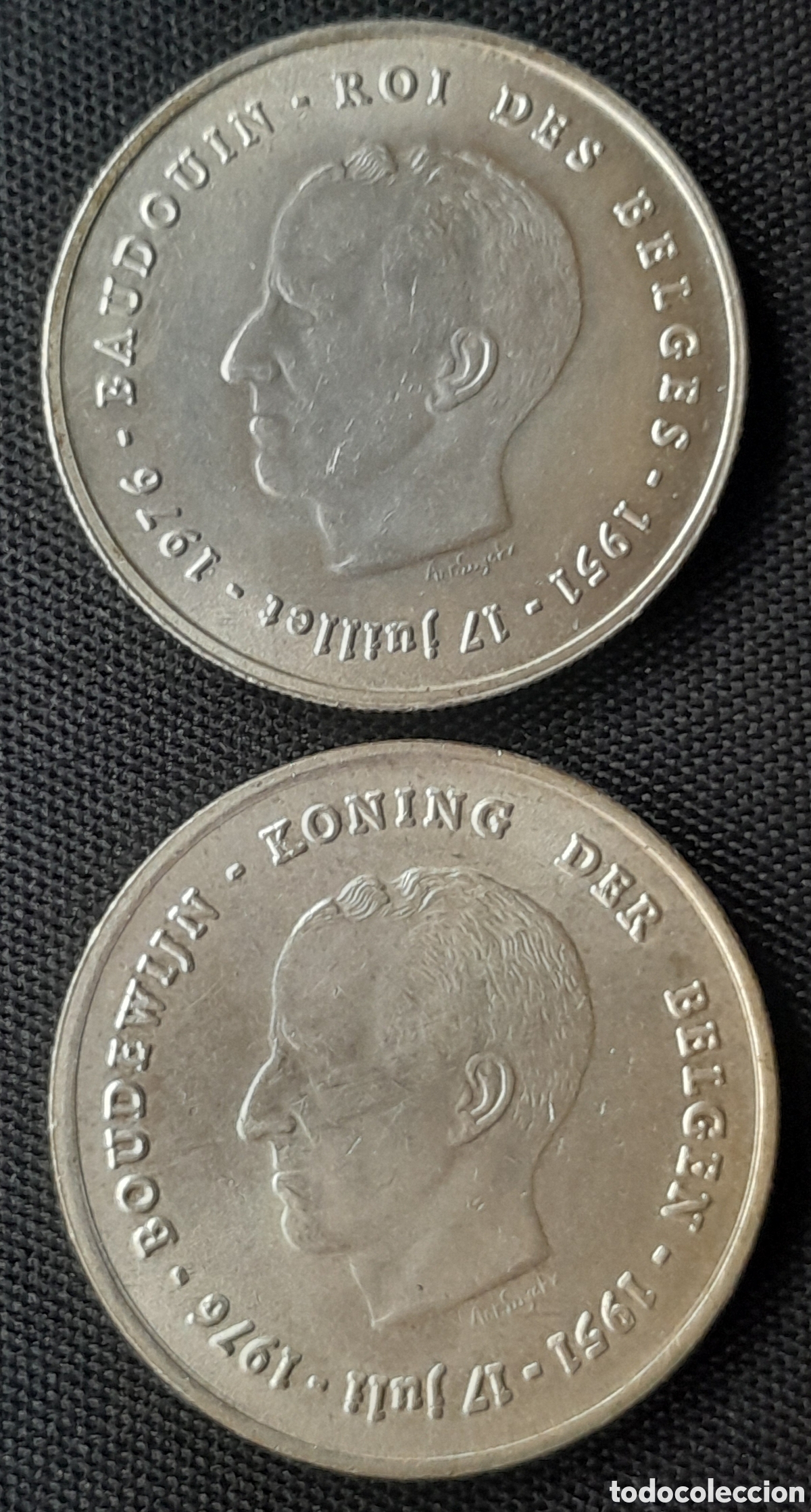 Monedas antiguas de Europa: Lote 2 monedas de plata 250 francos, 1976 , las dos versiones