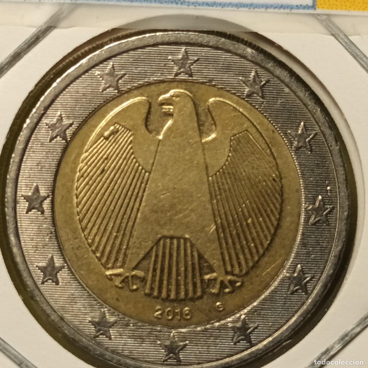 Alte M&uuml;nzen aus Europa: Moneda 2 &euro; Alemania 2016 con error. Lote ME - 26A