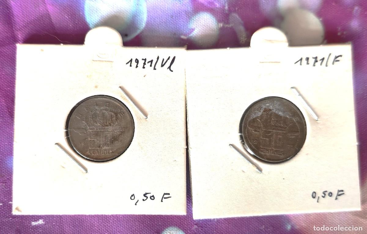 Alte M&uuml;nzen aus Europa: 2 MONEDAS DE BELGICA 1971 - 50 centavos - BELGIQUE y BELGIE - MONEDAS ENCARTONADAS