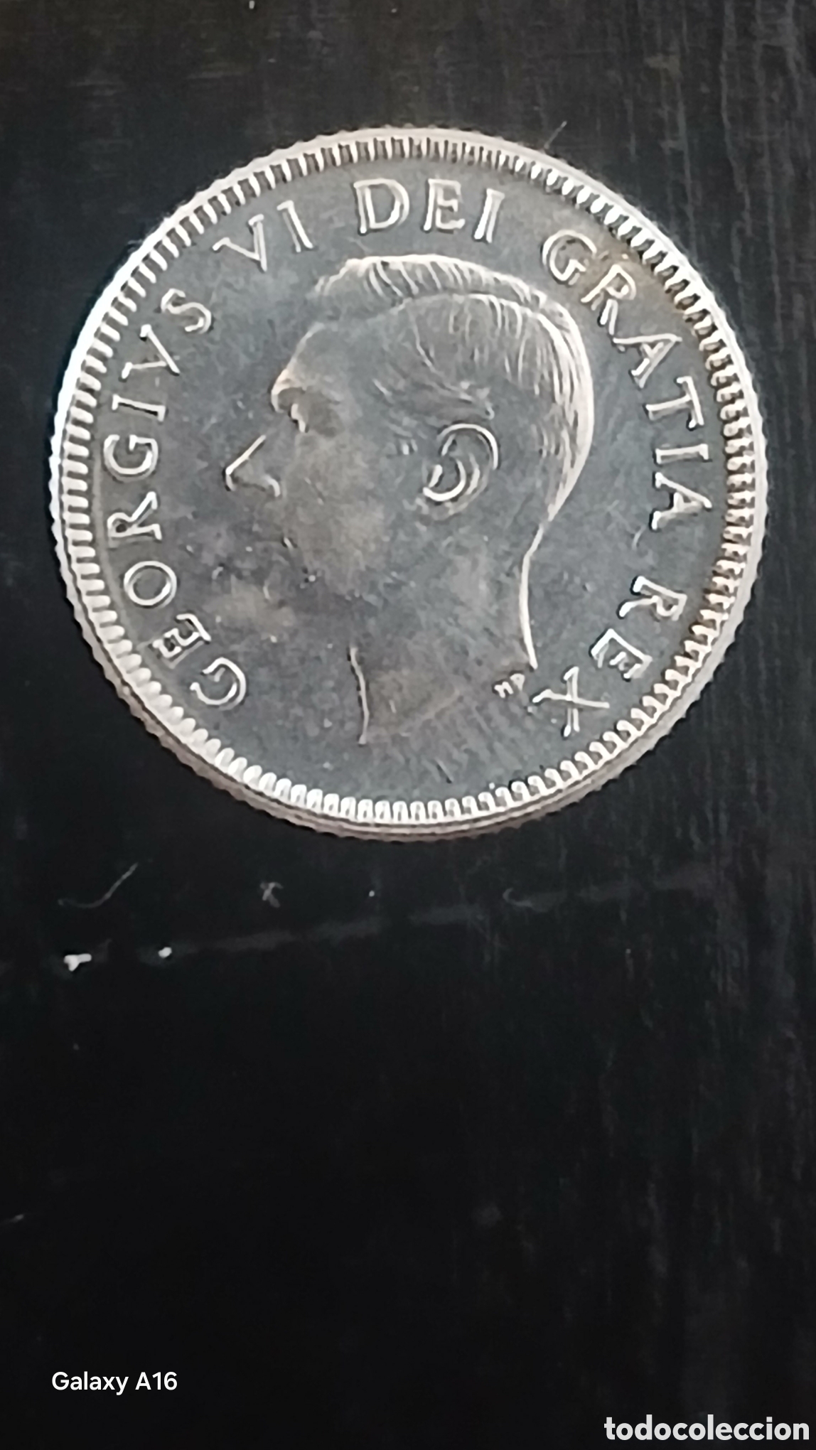 Monedas antiguas de Europa: plata 10 c&eacute;ntimos de Canad&aacute; con la efigie de Jorge VI