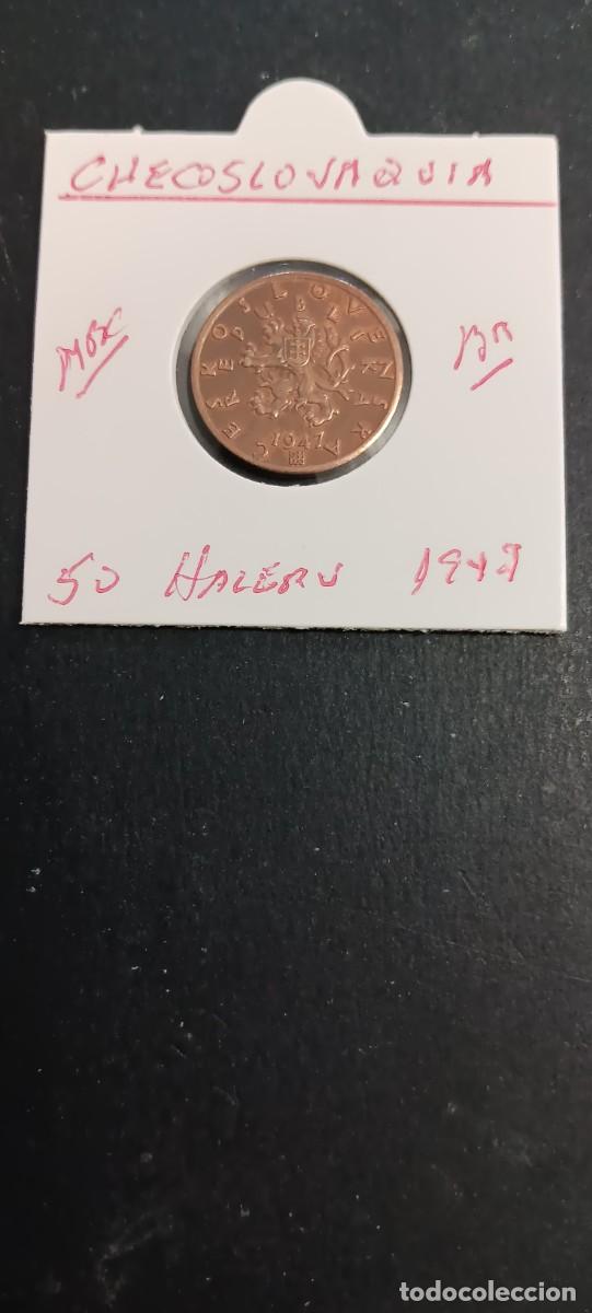 Monedas antiguas de Europa: CHECOSLOVAQUIA 50 HALERU 1947 MBC KM=21 (BRONCE)