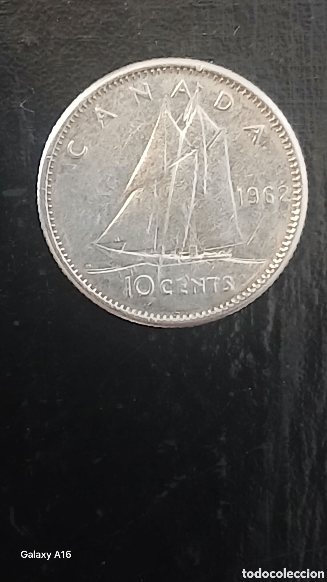 Monedas antiguas de Europa: Moneda de 10 centavos de Canad&aacute; del a&ntilde;o 1962