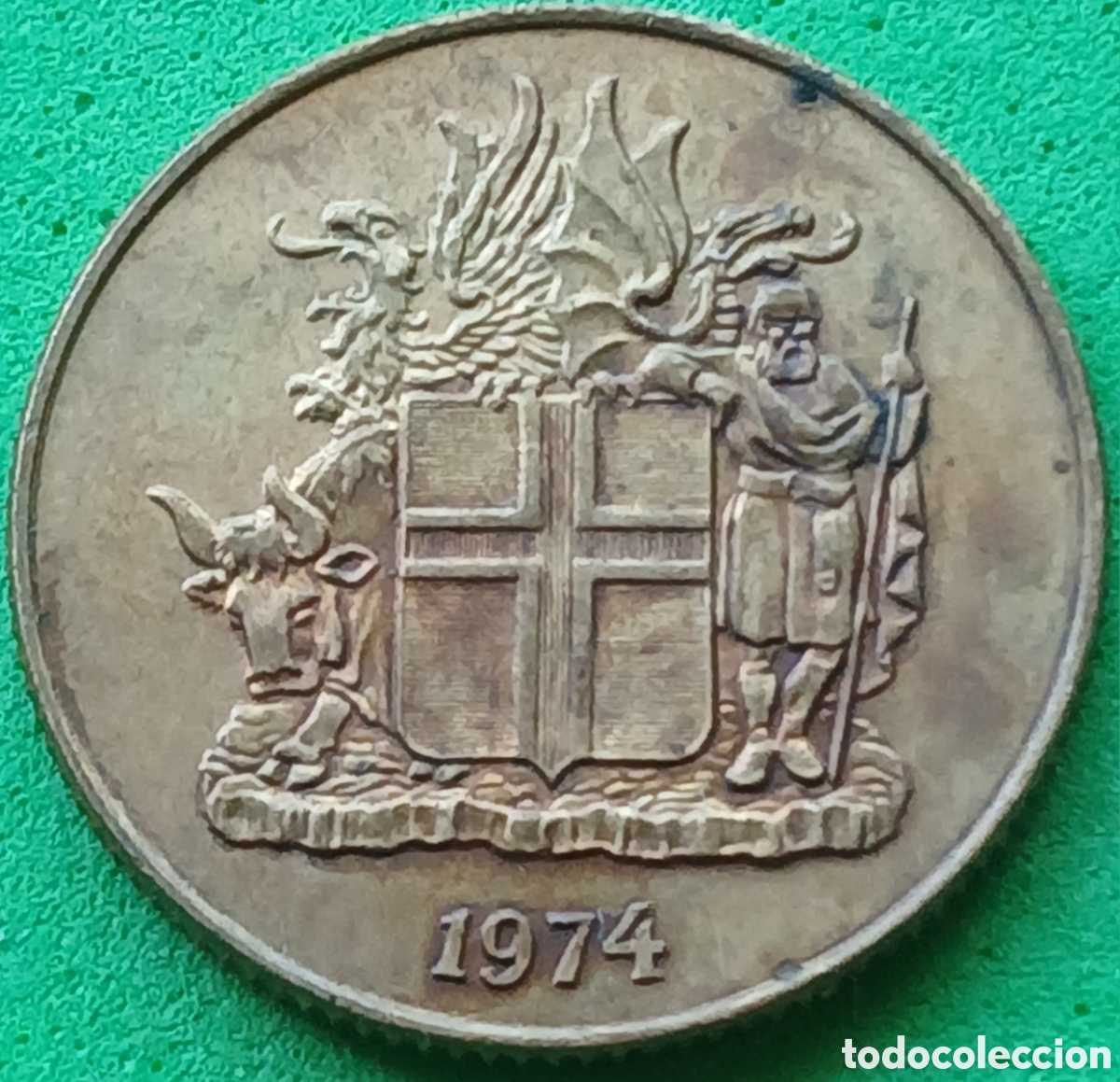 Monedas antiguas de Europa: Islandia 1 corona 1974 km#12a