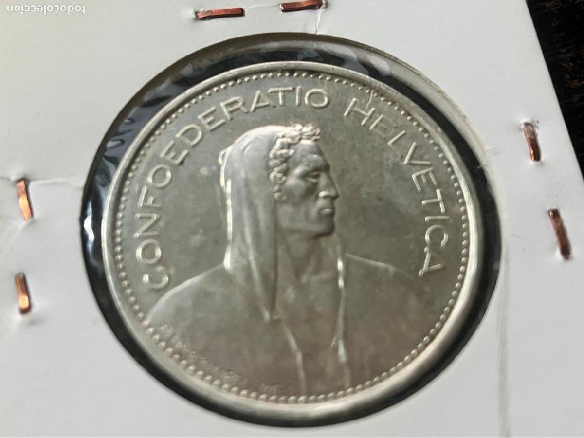 Monedas antiguas de Europa: Suiza Moneda plata 5 francos - Confoederatio Helvetica 1966