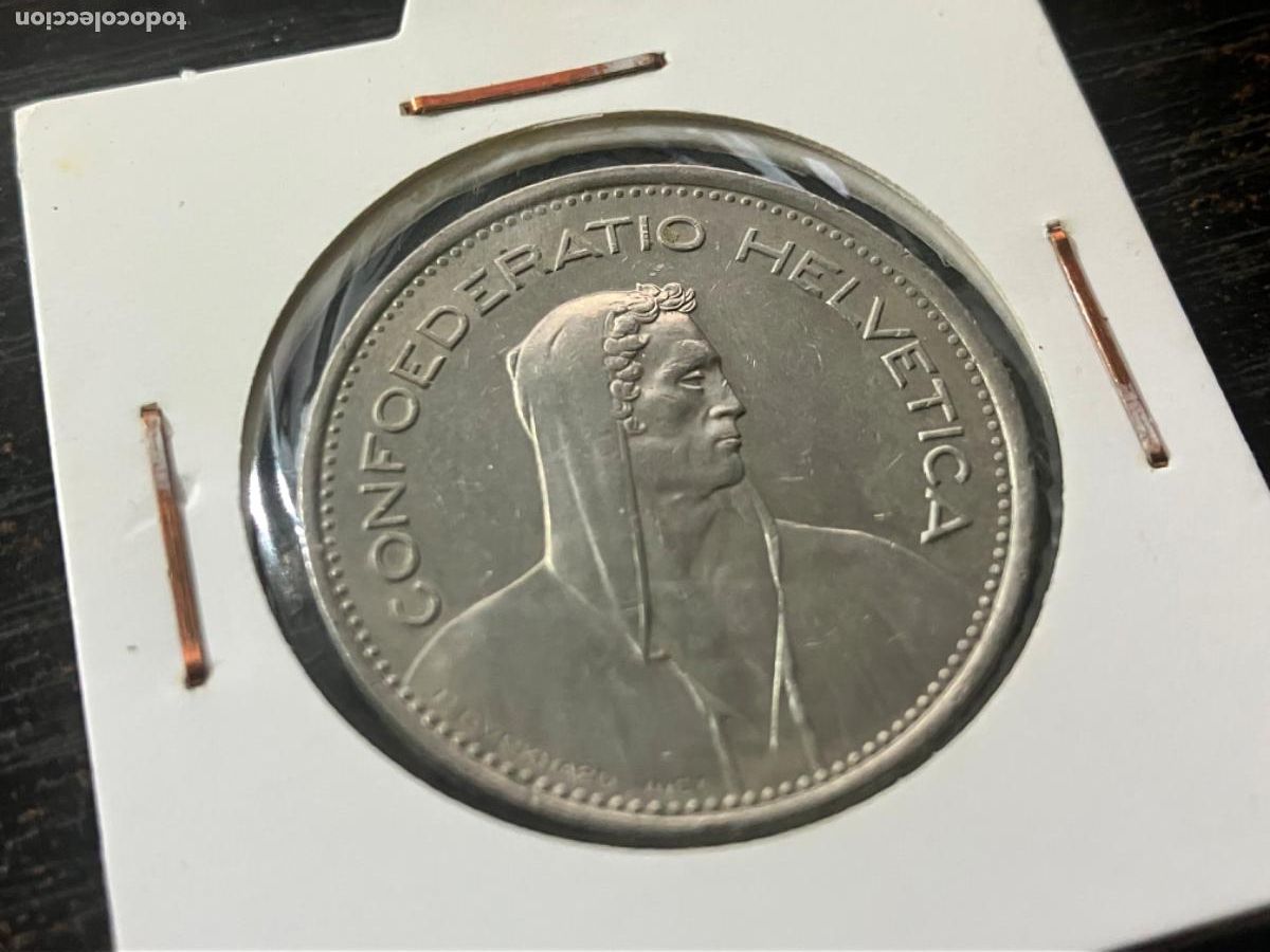 Monedas antiguas de Europa: Suiza Moneda 5 francos - Confoederatio Helvetica 1980