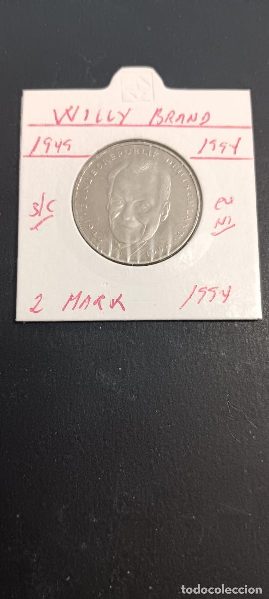 Monedas antiguas de Europa: ALEMANIA FEDERAL 2 MARK 1994 S/C KM=183 (CUPRONIQUEL) CECA &rdquo;F&rdquo;(WILLY BRAND 1949-1994)