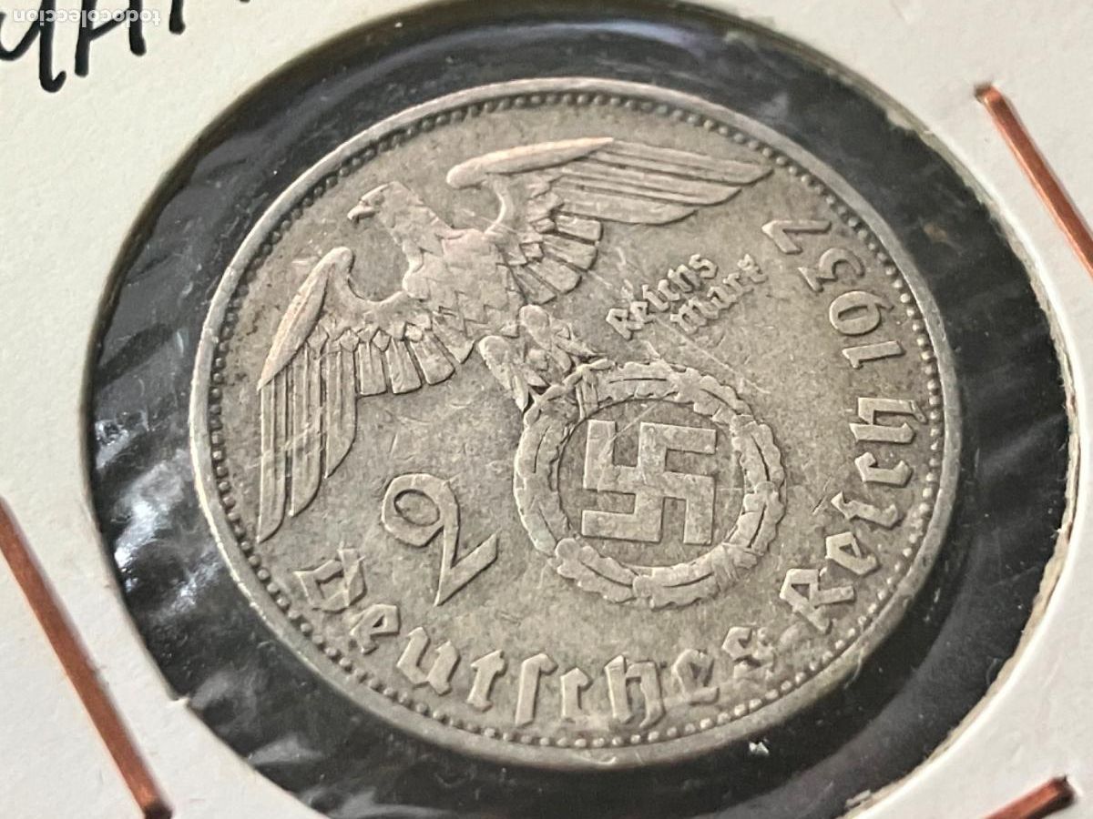 Monedas antiguas de Europa: Moneda plata Alemania III Reich - 2 marcos 1937 A