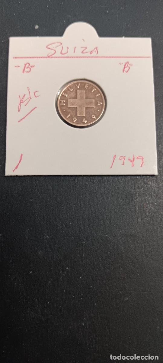 Monedas antiguas de Europa: SUIZA 1 RAPPEN 1949 BC KM=46 (BRONCE) &rdquo;B&rdquo;