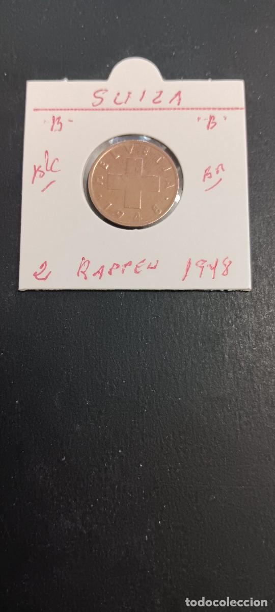 Monedas antiguas de Europa: SUIZA 2 RAPPEN 1948 BC KM=47 (BRONCE) &rdquo;B&rdquo;