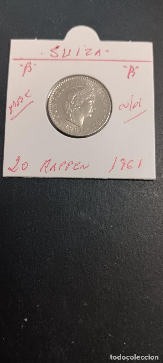 Monedas antiguas de Europa: SUIZA 20 RAPPEN 1961 MBC KM=29a (CUPRONIQUEL) &rdquo;B&rdquo;