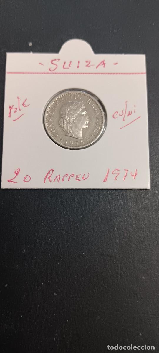 Monedas antiguas de Europa: SUIZA 20 RAPPEN 1974 BC KM=29a (CUPRONIQUEL)