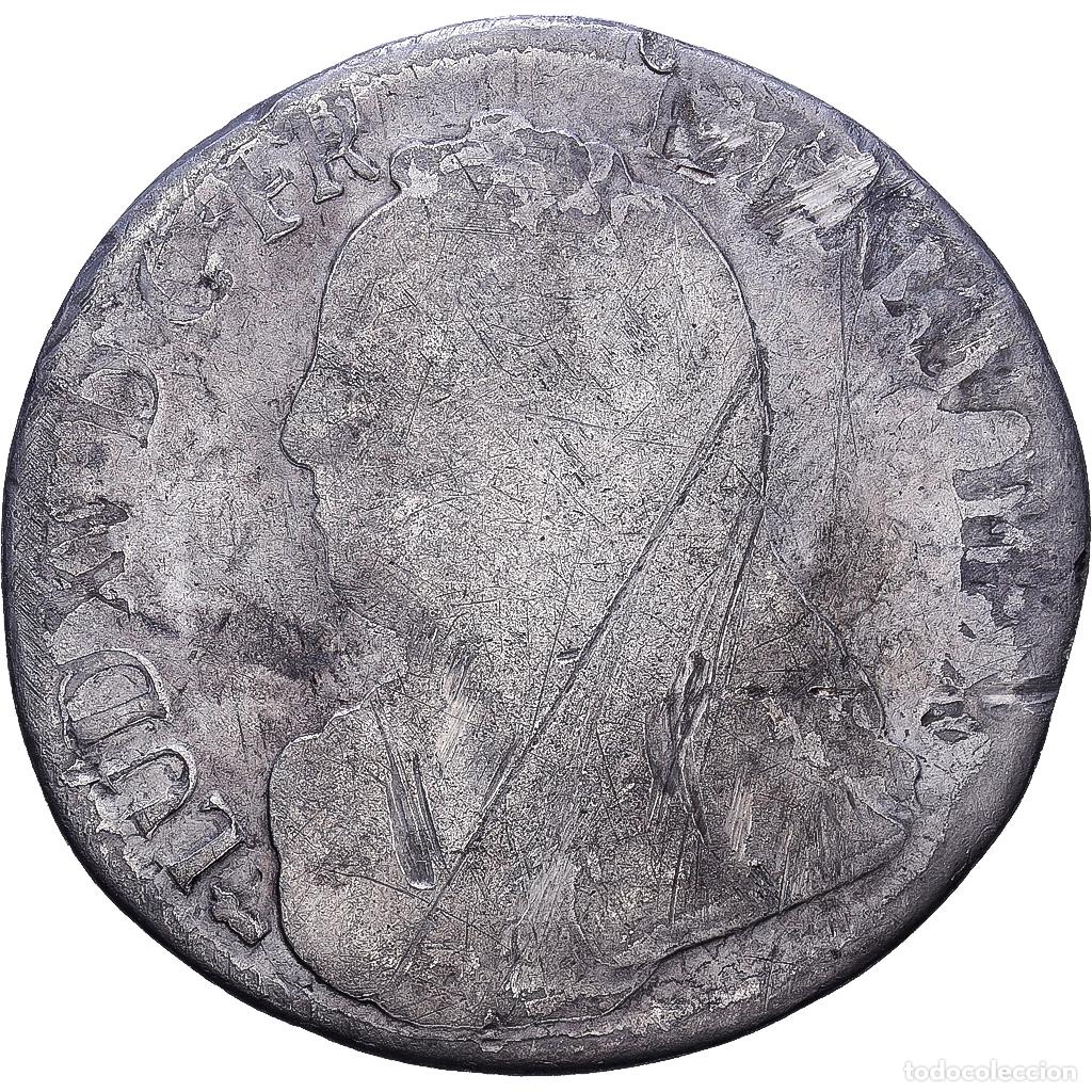 Monedas antiguas de Europa: [#1203256] Francia, Louis XV, 1/5 &Eacute;cu aux branches d'olivier, 1727, Besan&ccedil;on, Plata, BC+