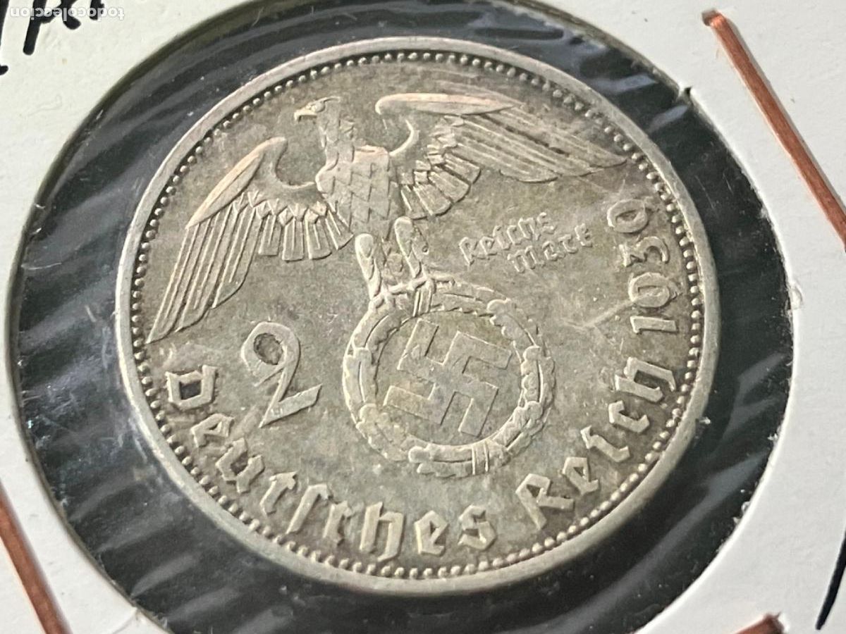 Monedas antiguas de Europa: Moneda plata Alemania III Reich - 2 marcos 1939 A