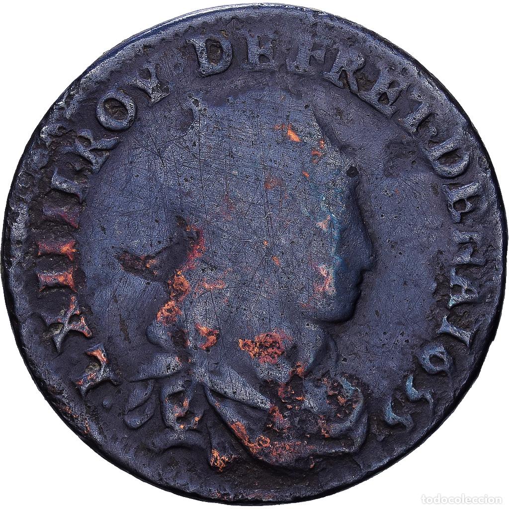 Monedas antiguas de Europa: [#1546924] Francia, Louis XIV, Liard de France, 1655, Cobre, BC, Gadoury:80