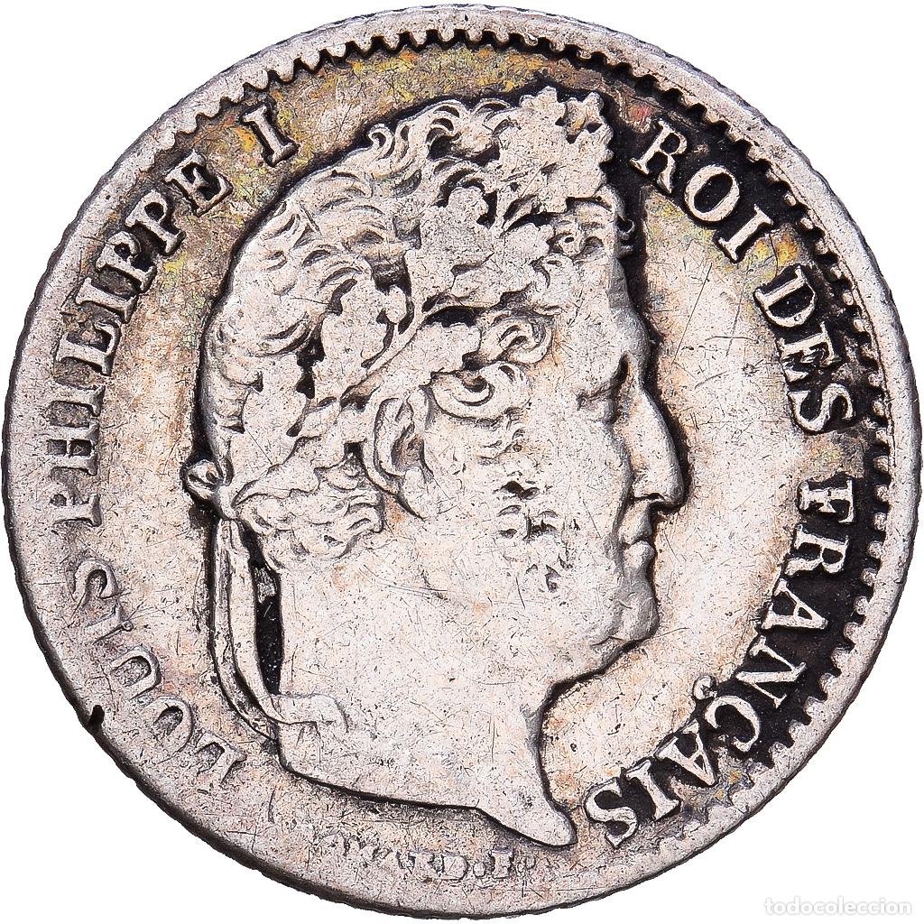 Monedas antiguas de Europa: [#1546933] Francia, Louis Philippe I, 1/4 Franc, 1844, Paris, Plata, BC+, Gadoury:355