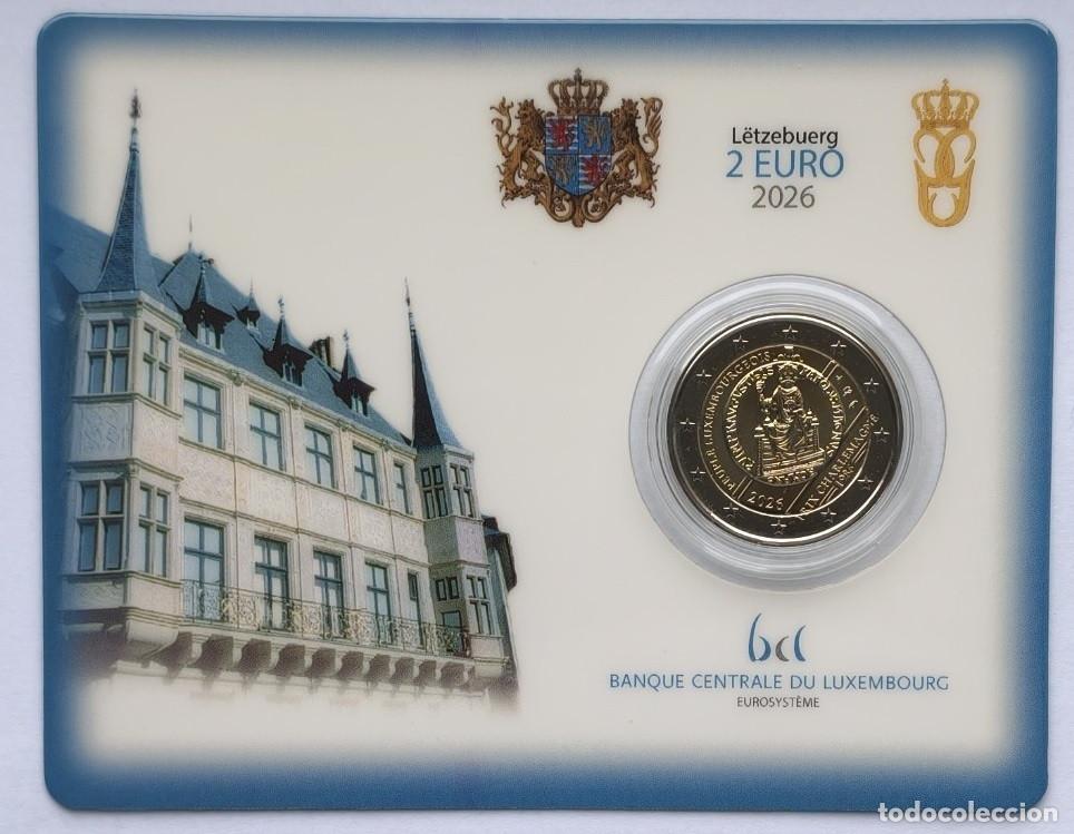Monedas antiguas de Europa: COINCARD 2 EUROS CONM LUXEMBURGO 2026 CARLOMAGNO