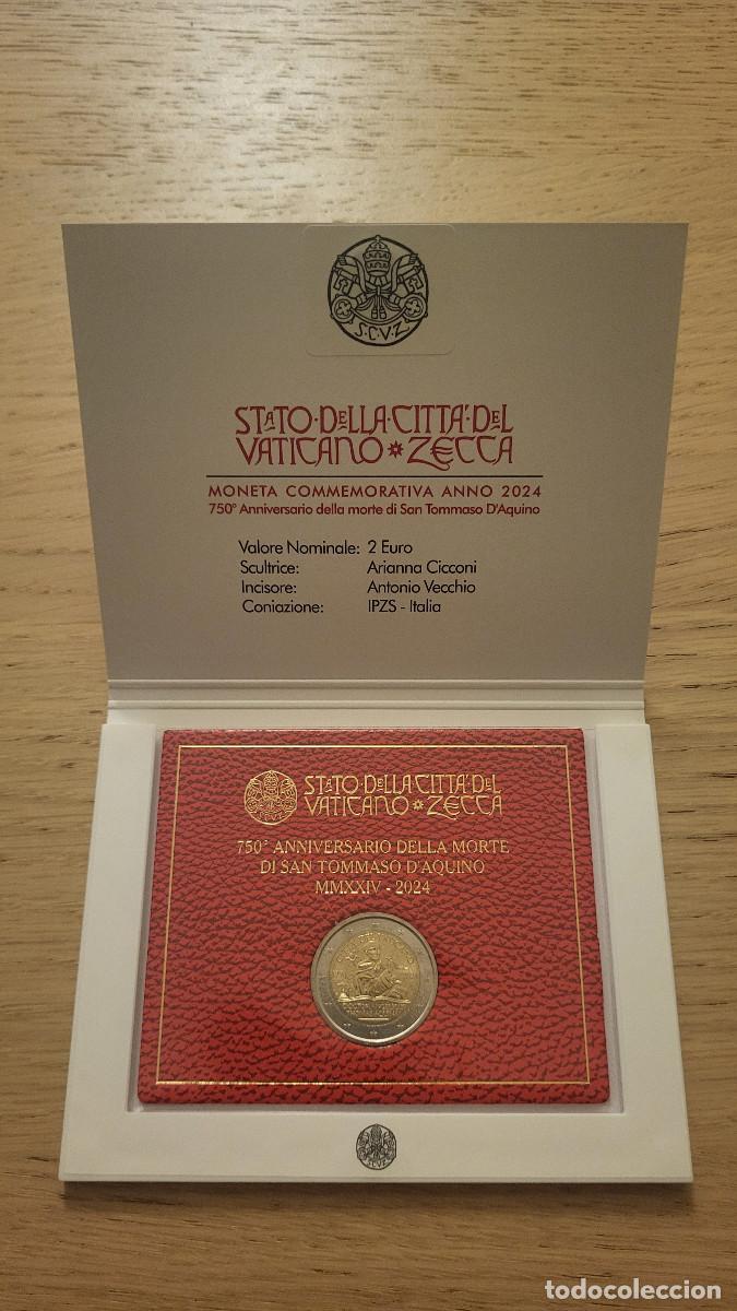 Monedas antiguas de Europa: CARTERA 2 EUROS CONM VATICANO 2024 SANTO TOMAS DE AQUINO