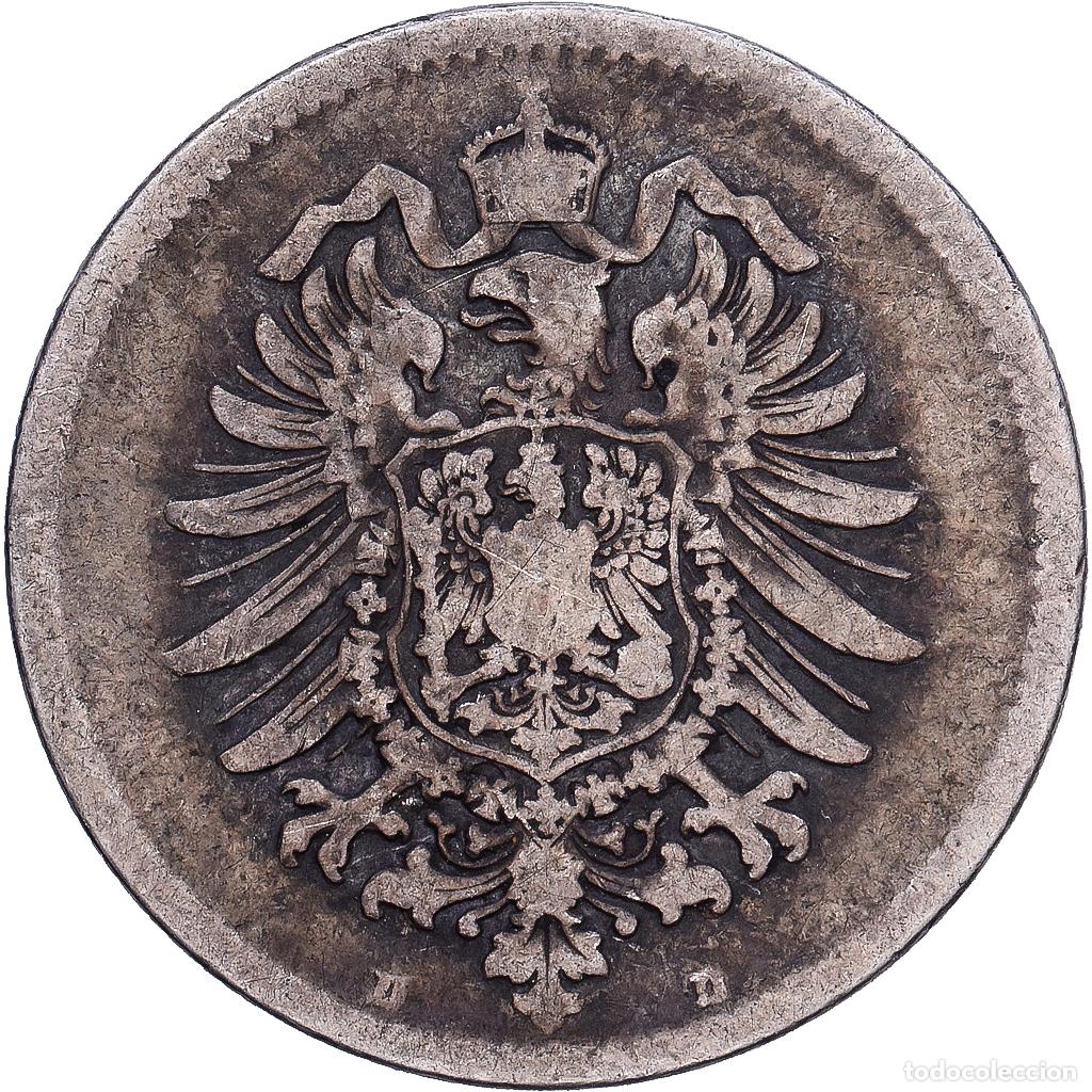 Monedas antiguas de Europa: [#1203315] ALEMANIA - IMPERIO, Mark, 1875, Munich, Plata, BC+