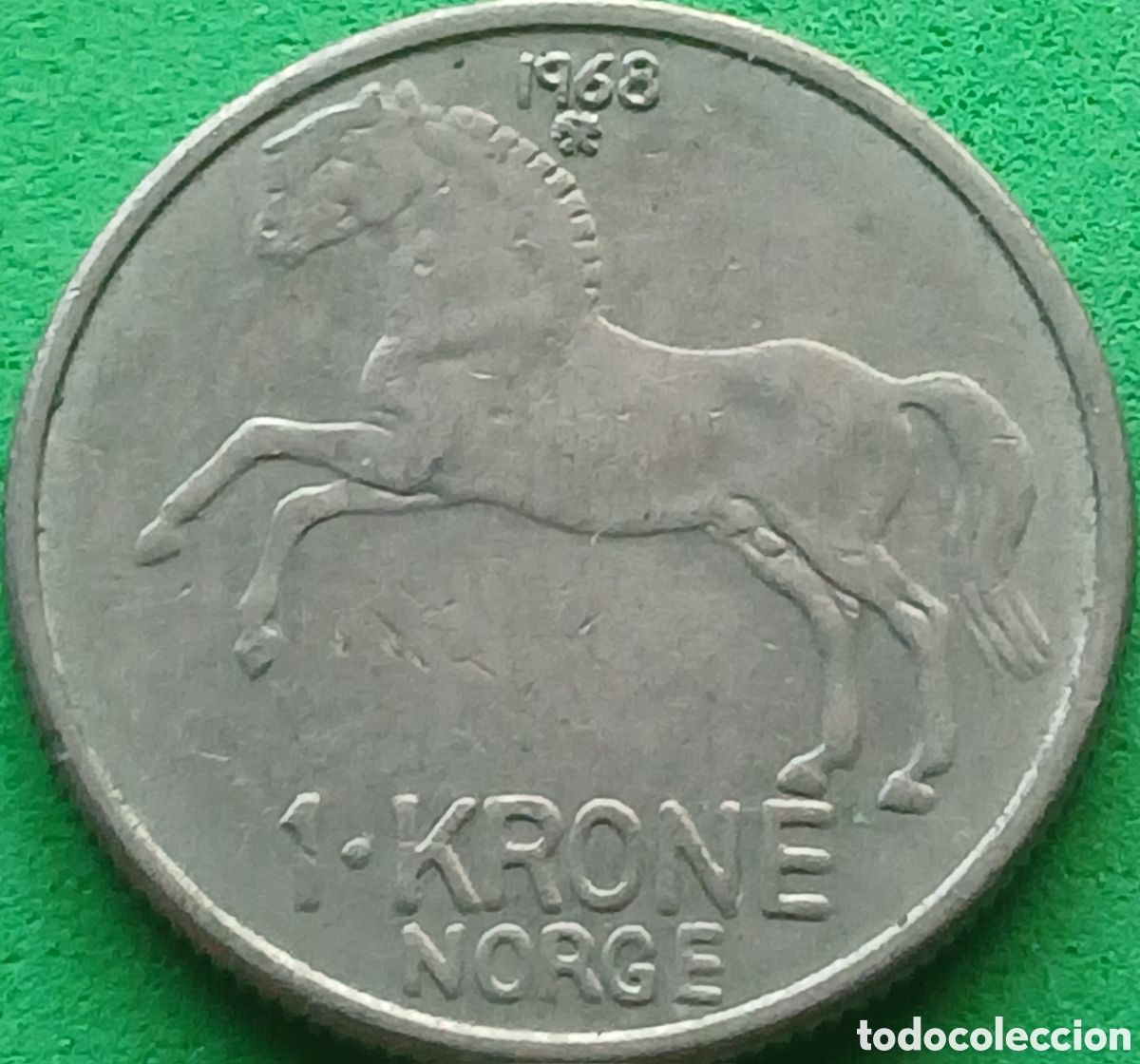 Monedas antiguas de Europa: Noruega 1 corona 1968 km#409