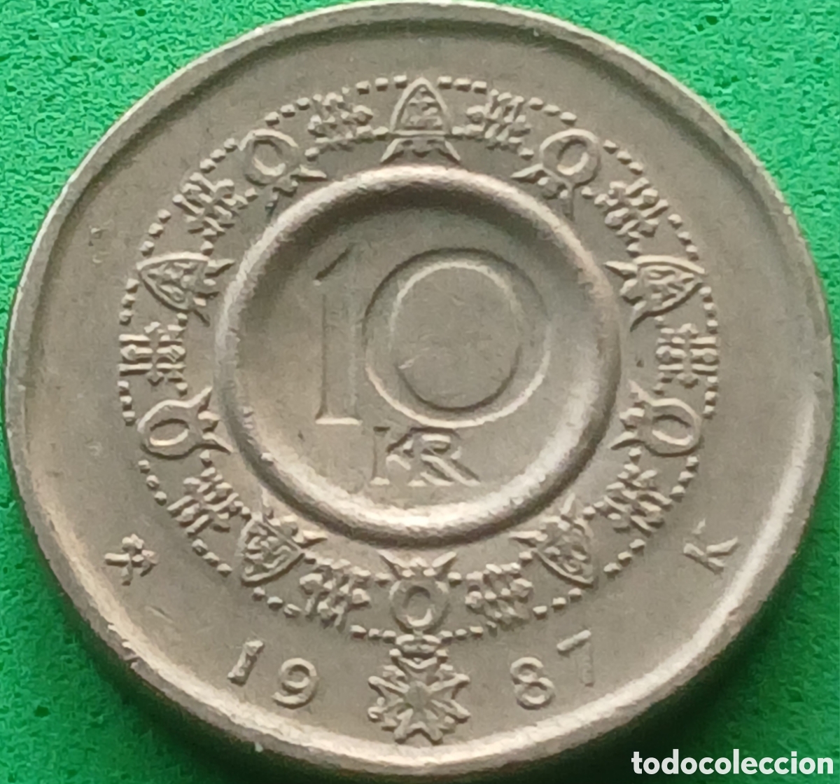 Monedas antiguas de Europa: Noruega 10 coronas 1987 km#427