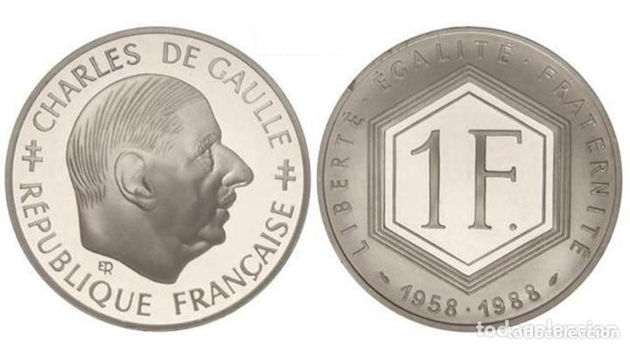Monnaies anciennes de Europe: FRANCIA - 1 FRANCO - 1988 - PLATA - PROOF - NO CIRCULADA - REF&ordf;: KM#978
