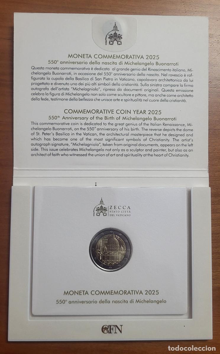 Monedas antiguas de Europa: CARTERA 2 EUROS CONM VATICANO 2025 MIGUEL &Aacute;NGEL