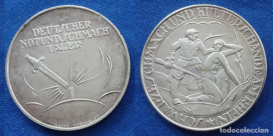 Moedas antigas da Europa: ALEMANIA - REP&Uacute;BLICA DE WEIMAR - MEDALLA DE LA MISERIA - BRONCE PLATEADO