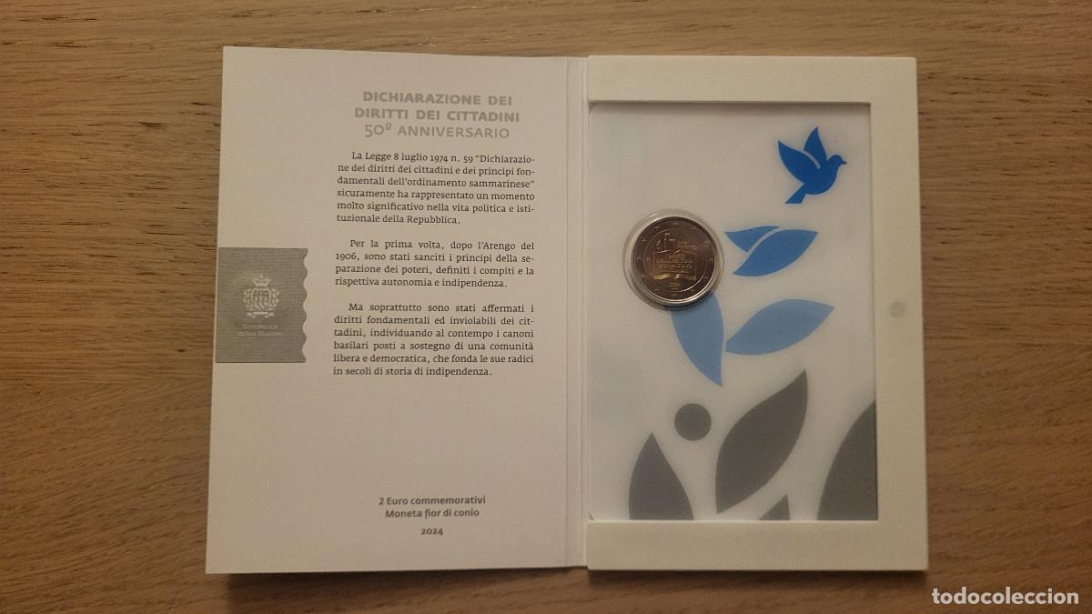 Monedas antiguas de Europa: CARTERA 2 EUROS CONM SAN MARINO 2024 DERECHOS HUMANOS