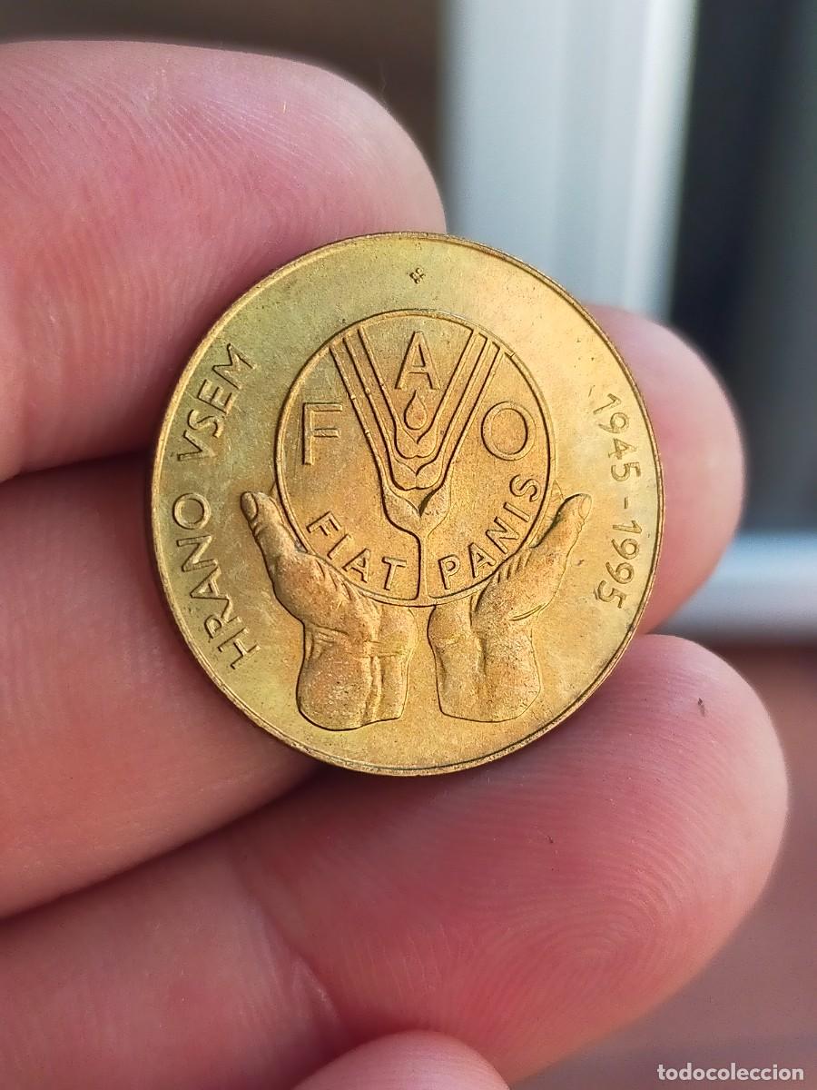 Monedas antiguas de Europa: MONEDA DE 5 CINCO TOLARJEV ESLOVENIA SLOVENIJA JUNIO 1995 EXCELENTE CONSERVACION FIAT PANIS 1945 FAO