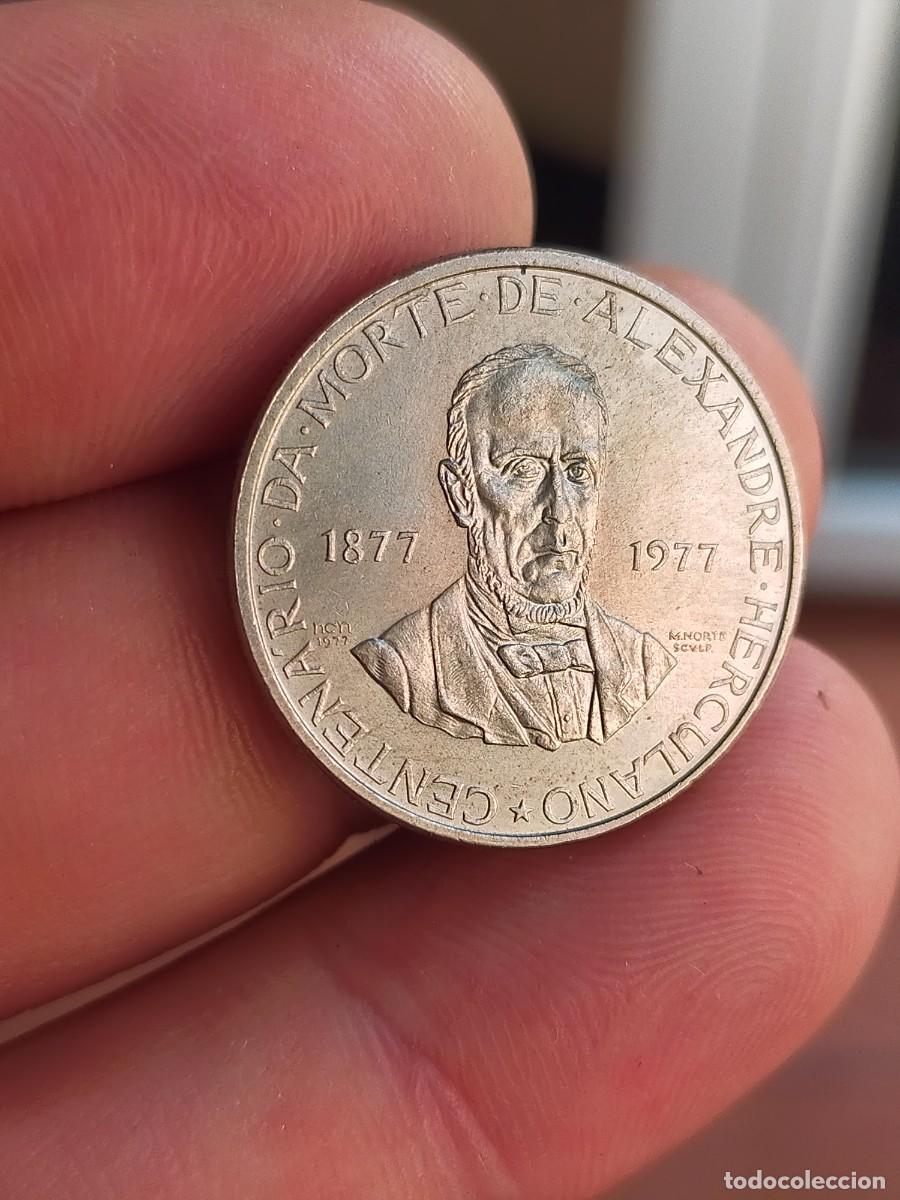 Monedas antiguas de Europa: MONEDA DE 5 CINCO ESCUDOS PORTUGAL 1977 1877 EXCELENTE CONSERVACION ALEXANDRE HERCULANO