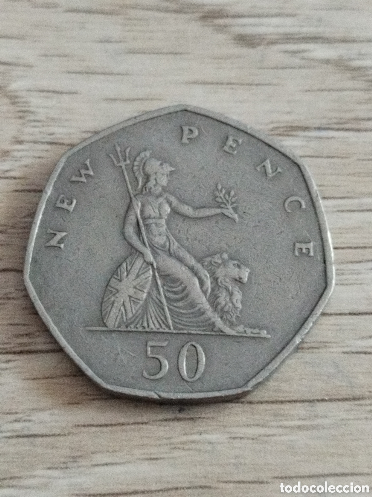 Moedas antigas da Europa: Reino Unido moneda de 50 peniques de 1969 km#913