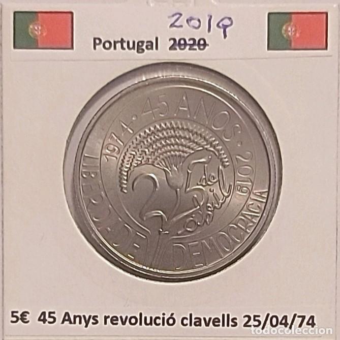 Monedas antiguas de Europa: 5 euros Portugal 2019 45 Anos liberdade democratica cu/ni