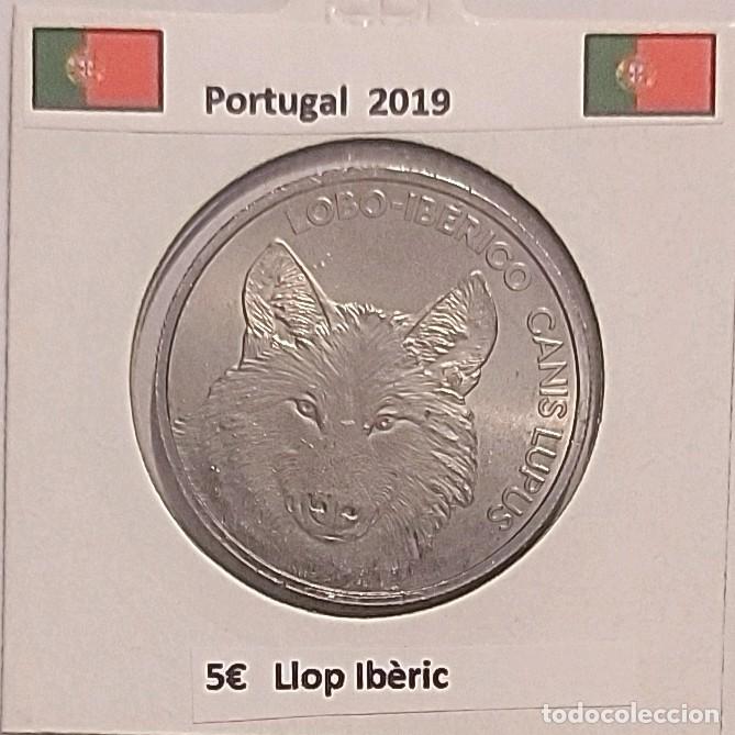 Monedas antiguas de Europa: 5 euros Portugal 2019 Lobo ib&eacute;rico. Canis lupus cu/ni