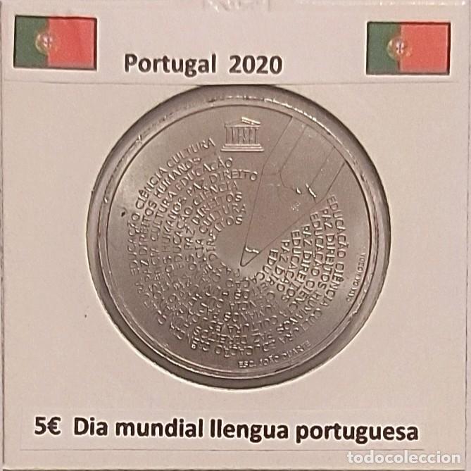 Monedas antiguas de Europa: 5 euros Portugal 2020 5 de Marzo dia mundial da l&iacute;ngua portuguesa cu/ni